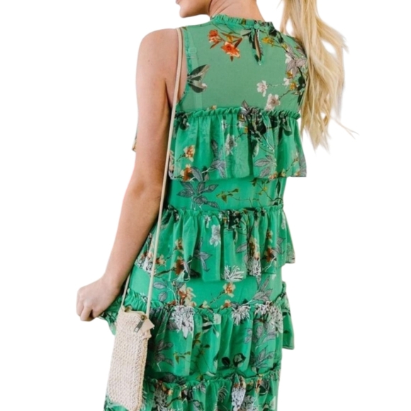 Maxsport Lush Verdant Tiered Ruffle Mini Dress - Picture 4 of 14